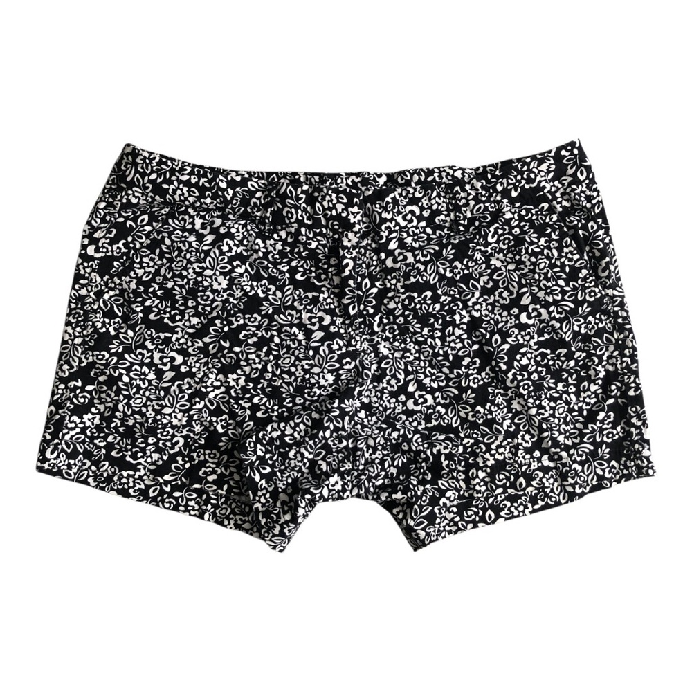 Black and White Bike Shorts with Intricate Pattern
